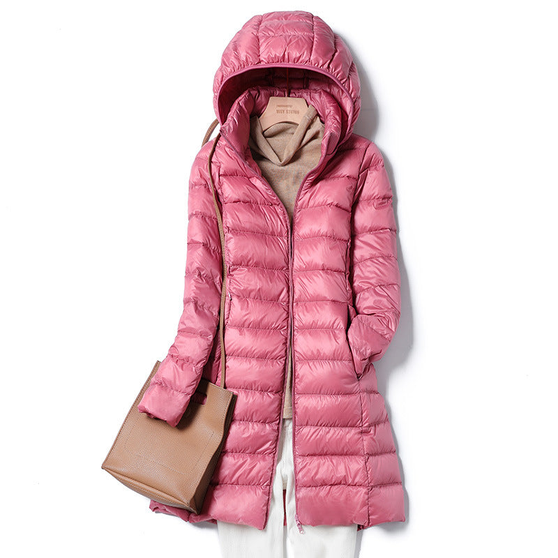 Aurora - Featherlight hooded midi puffer coat