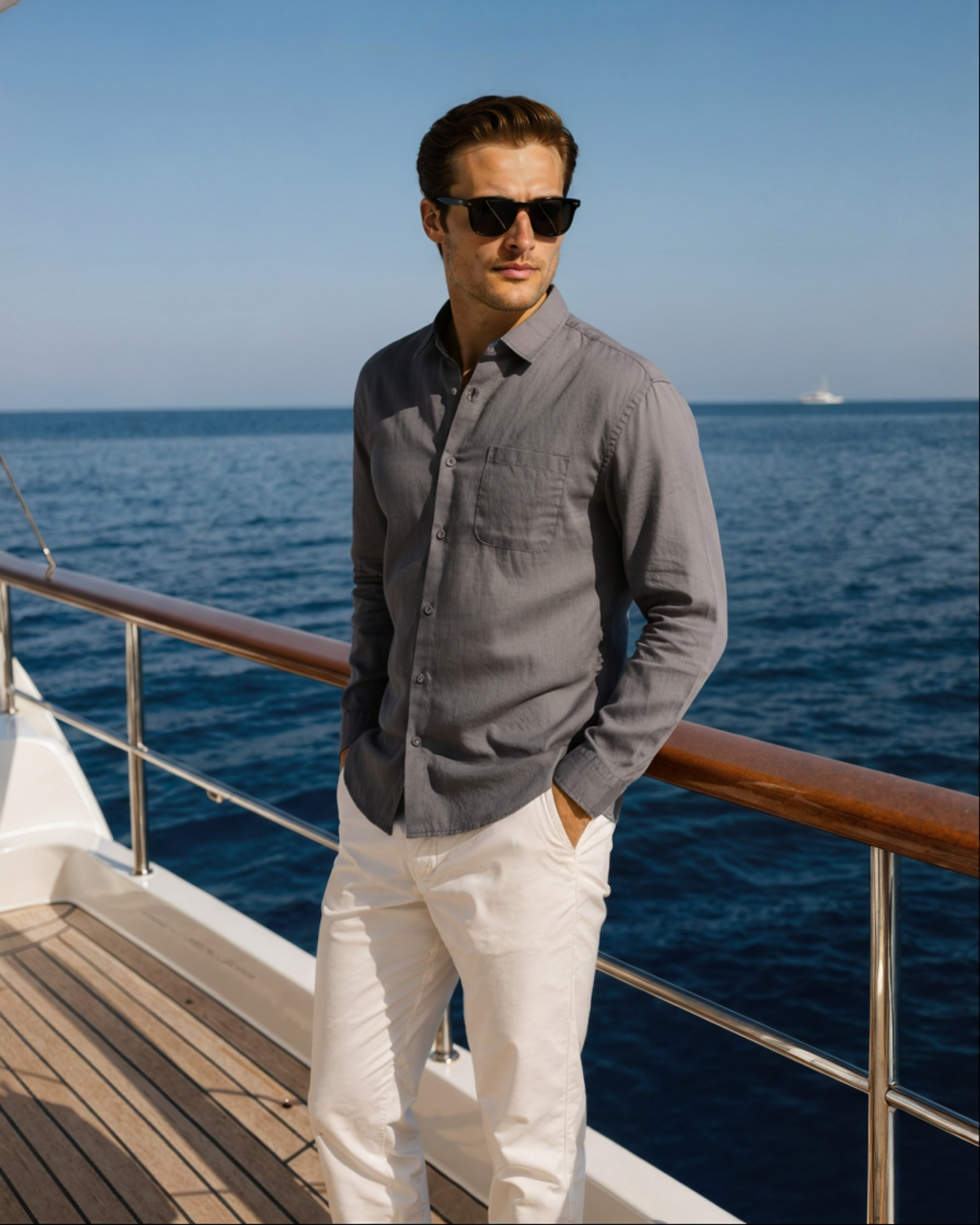 The santorini long sleeve linen resort shirt