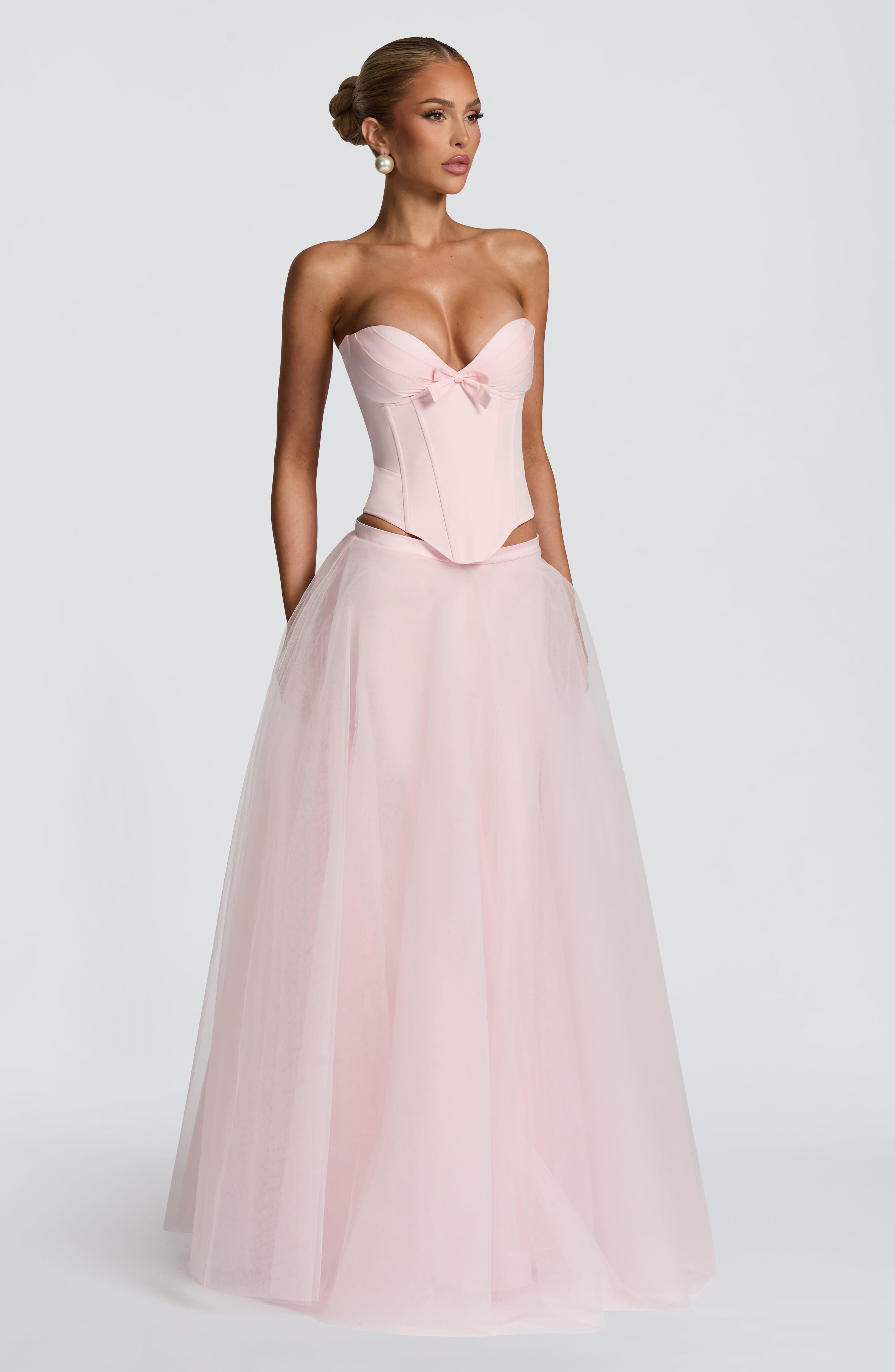 Prim - Blush pink sweetheart structured corset top