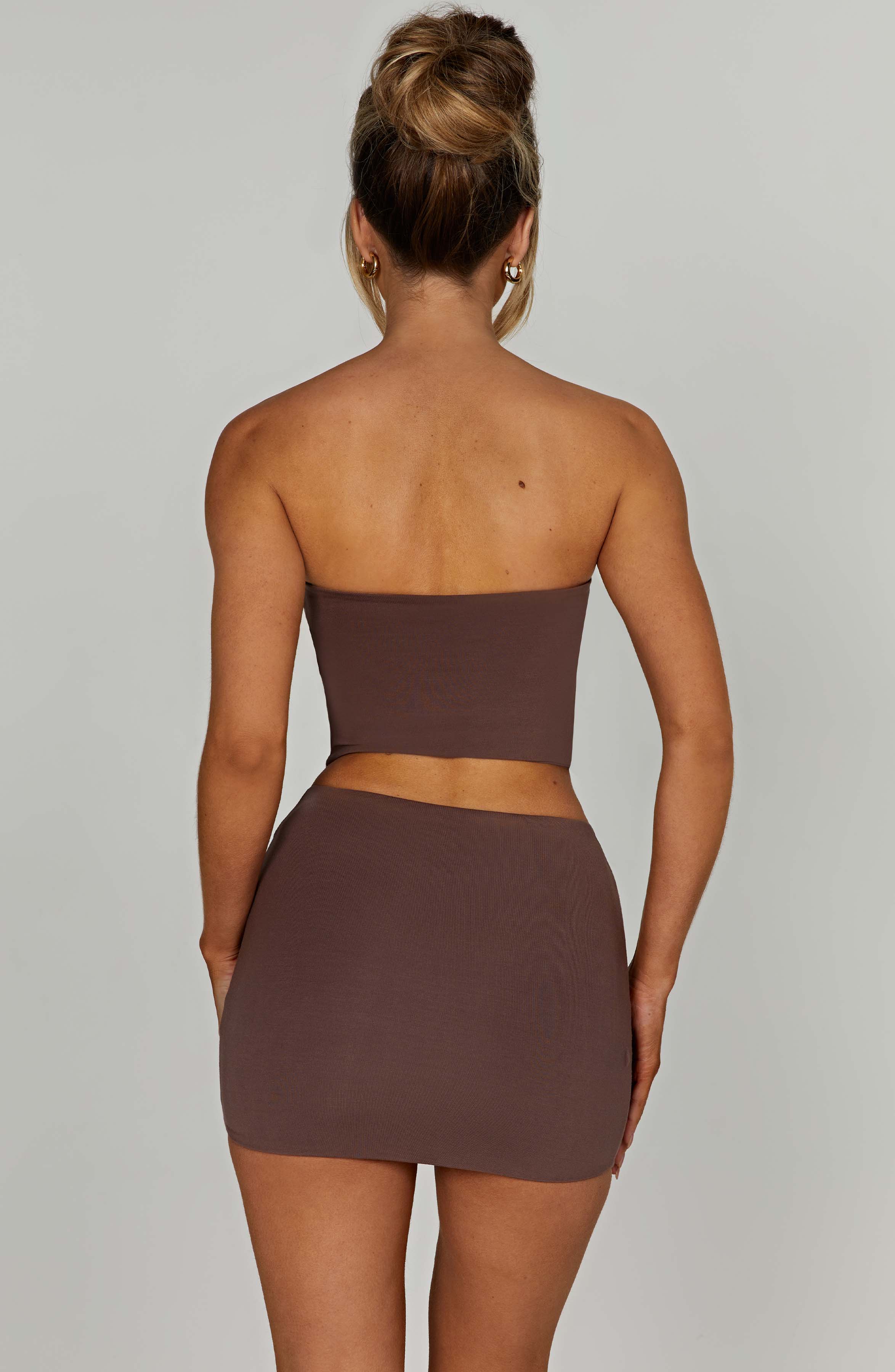 Rein - Chocolate seamless bandeau crop top