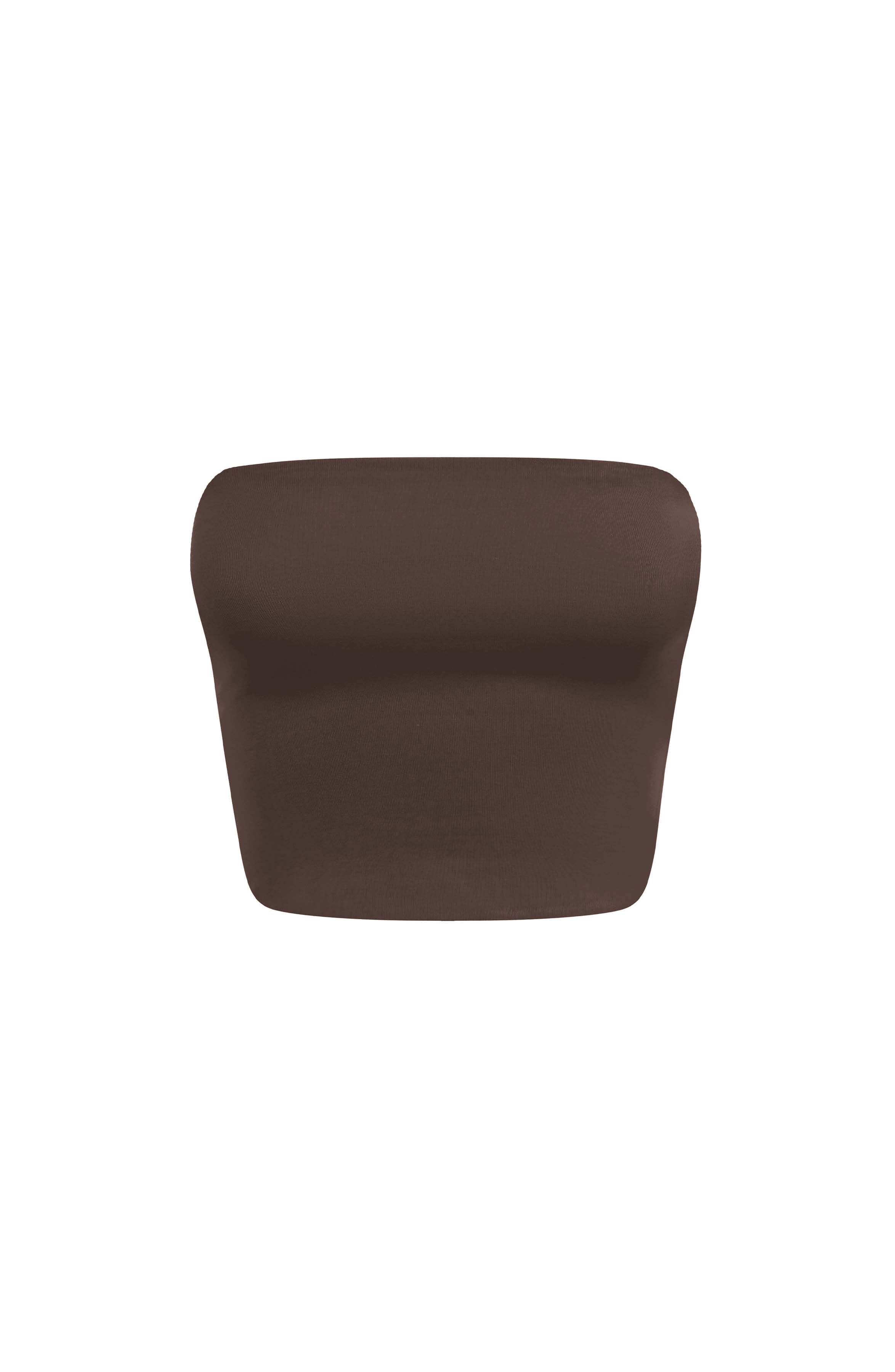 Rein - Chocolate seamless bandeau crop top