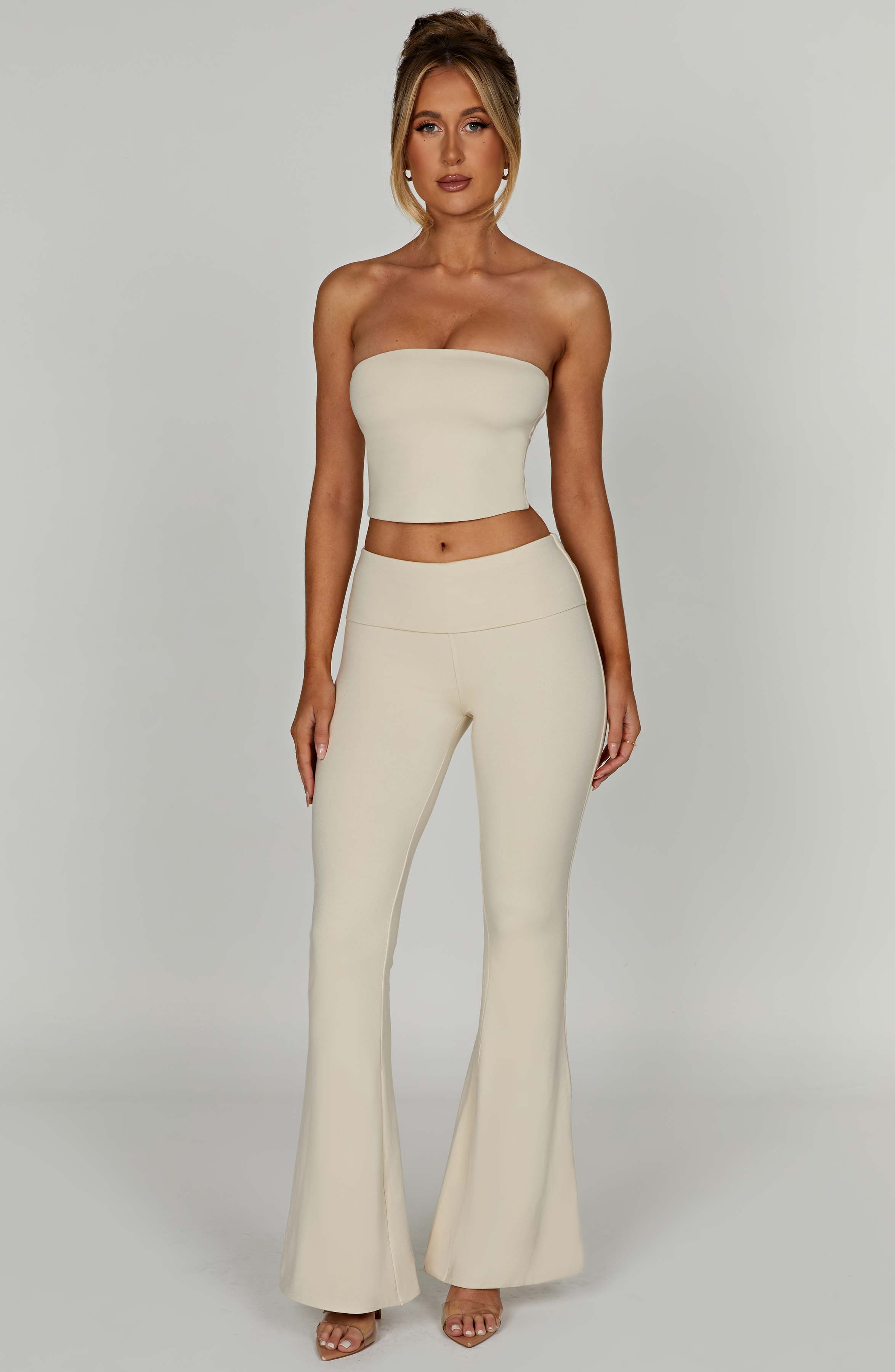 Rein - Cream seamless bandeau crop top