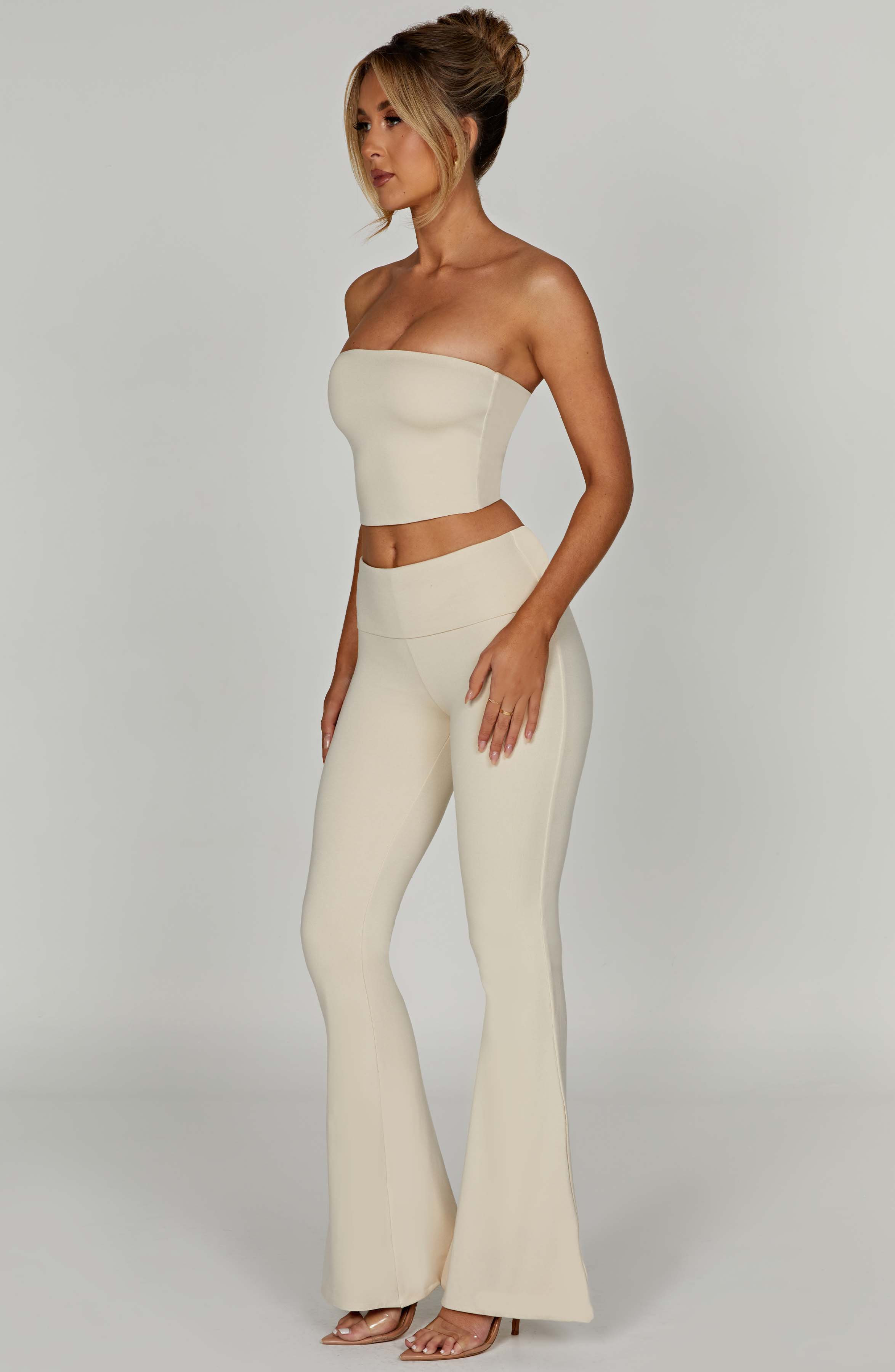 Rein - Cream seamless bandeau crop top