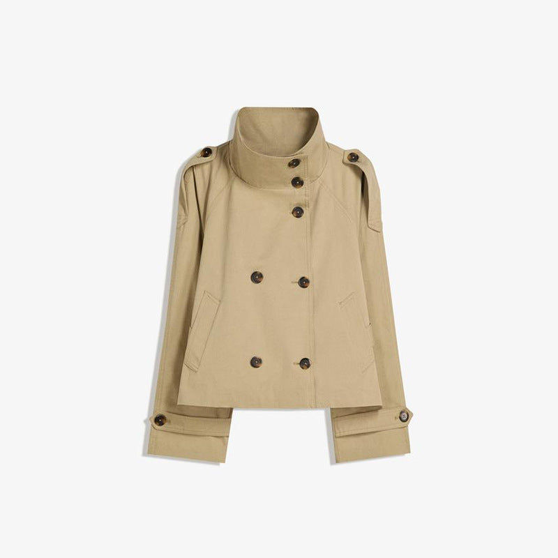 Scarlett - Double-breasted cropped trench jacket