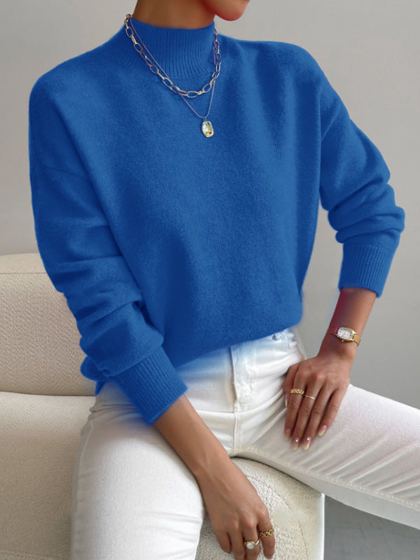Sophie - Mock neck soft knit oversized jumper