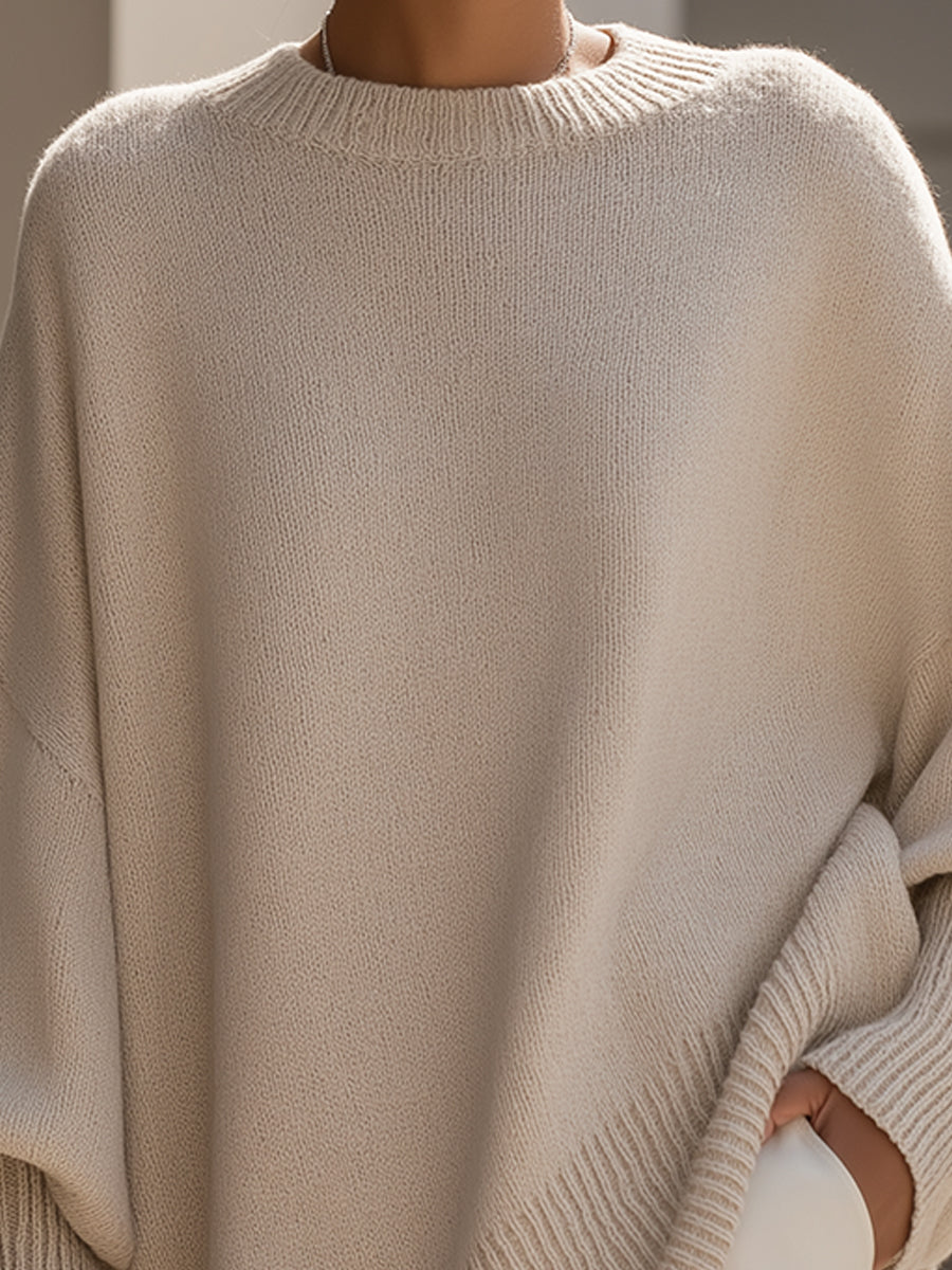 Asymmetric Oversized Dolman Sleeve Knit Sweater | Women's Jumper