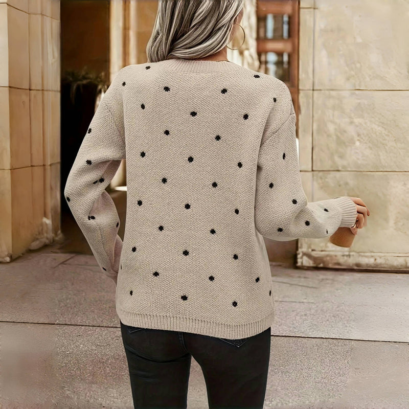 Esmee - Polka dot knit long sleeve jumper
