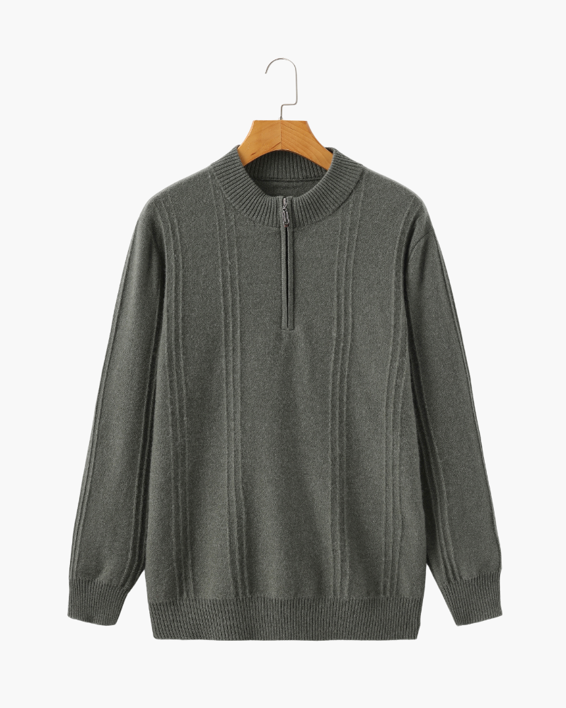 The Savile - Structured knit quarter-zip jumper