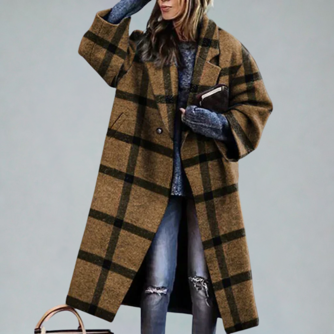 Evelyn - Artistic print oversized maxi coat