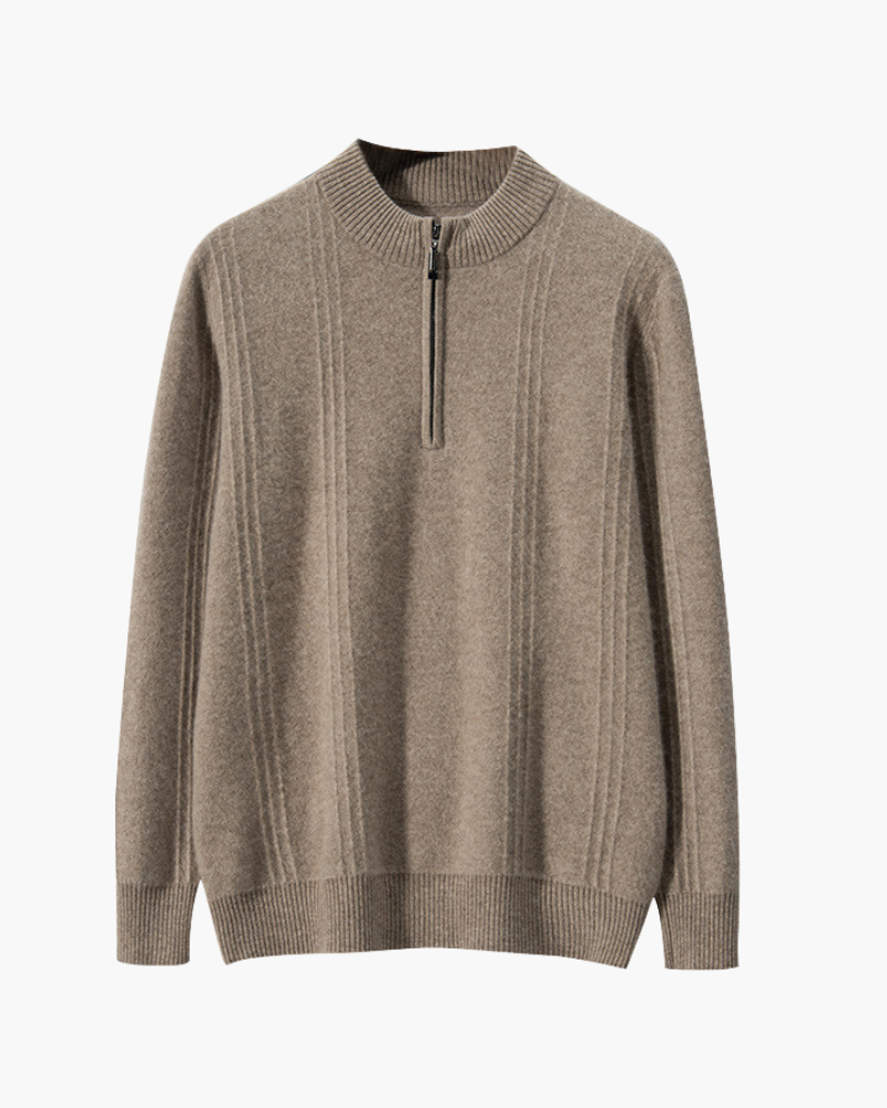 The Savile - Structured knit quarter-zip jumper