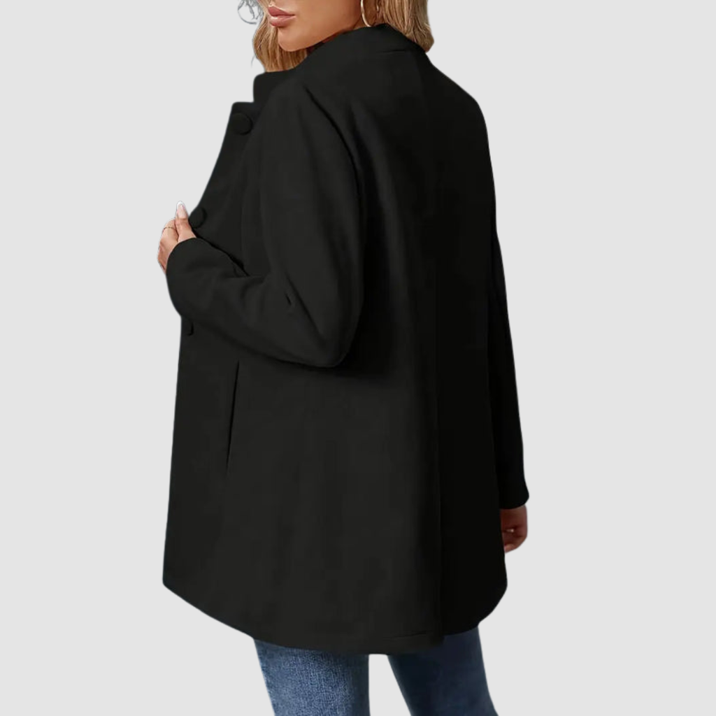 The Audrey - Collarless single-breasted car coat