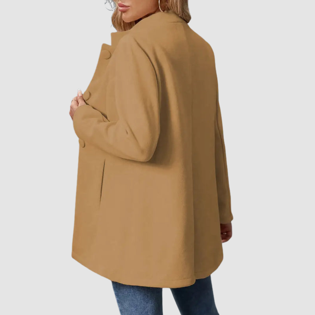 The Audrey - Collarless single-breasted car coat