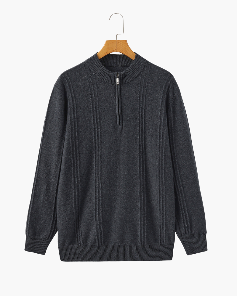 The Savile - Structured knit quarter-zip jumper
