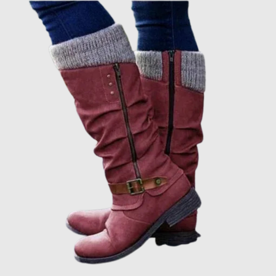 The Cosy - Slouchy knit cuff winter knee-high boots