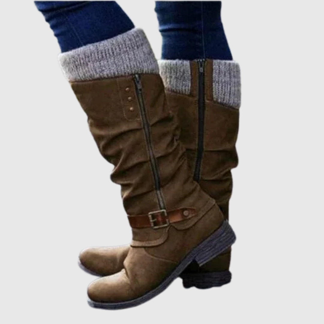 The Cosy - Slouchy knit cuff winter knee-high boots