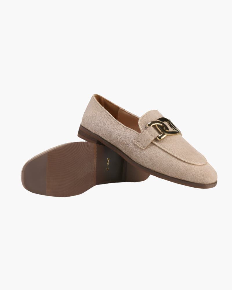Sophia - Suede chain detail slip-on loafer
