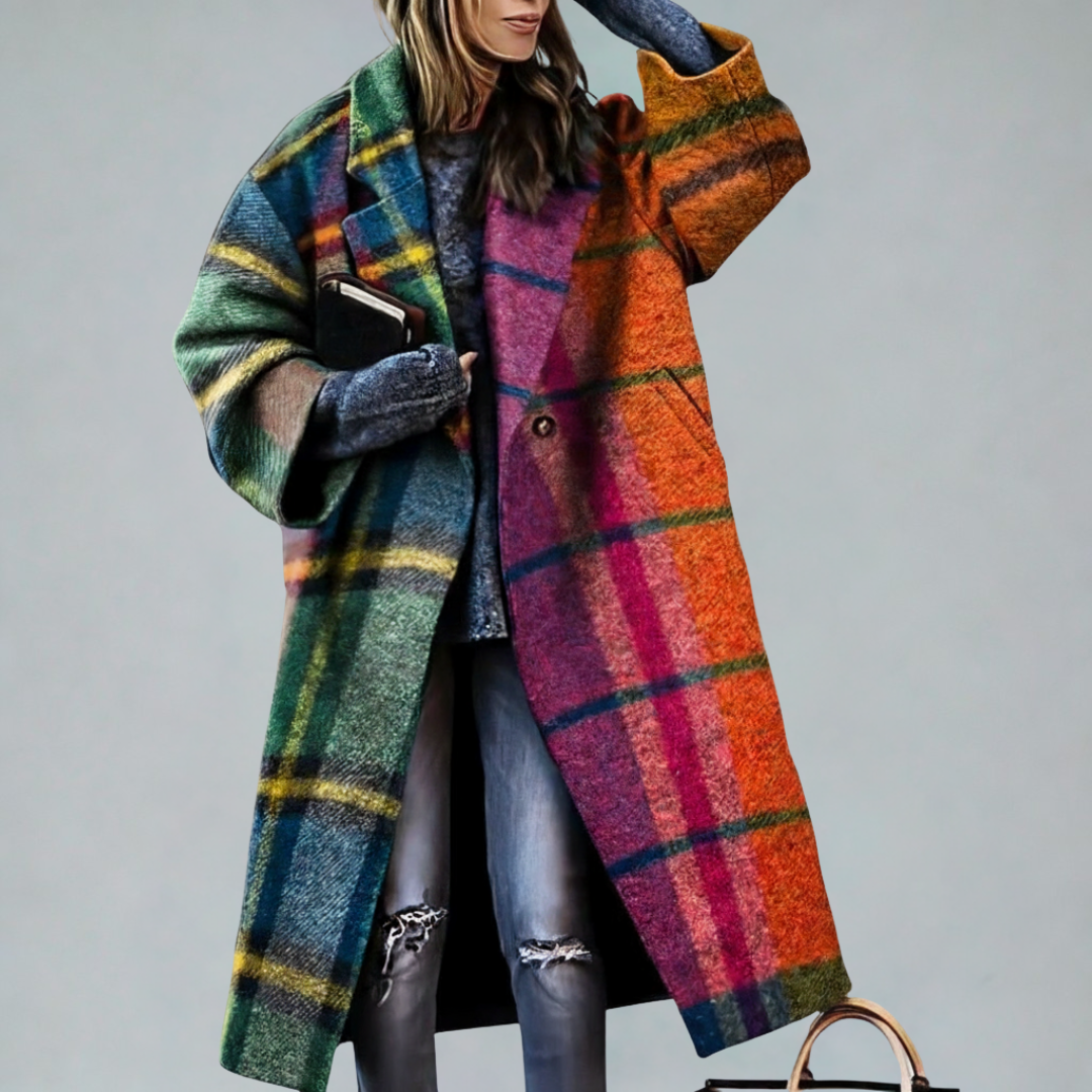 Evelyn - Artistic print oversized maxi coat