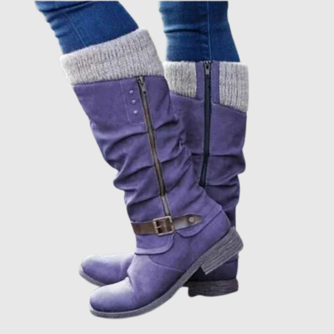 The Cosy - Slouchy knit cuff winter knee-high boots