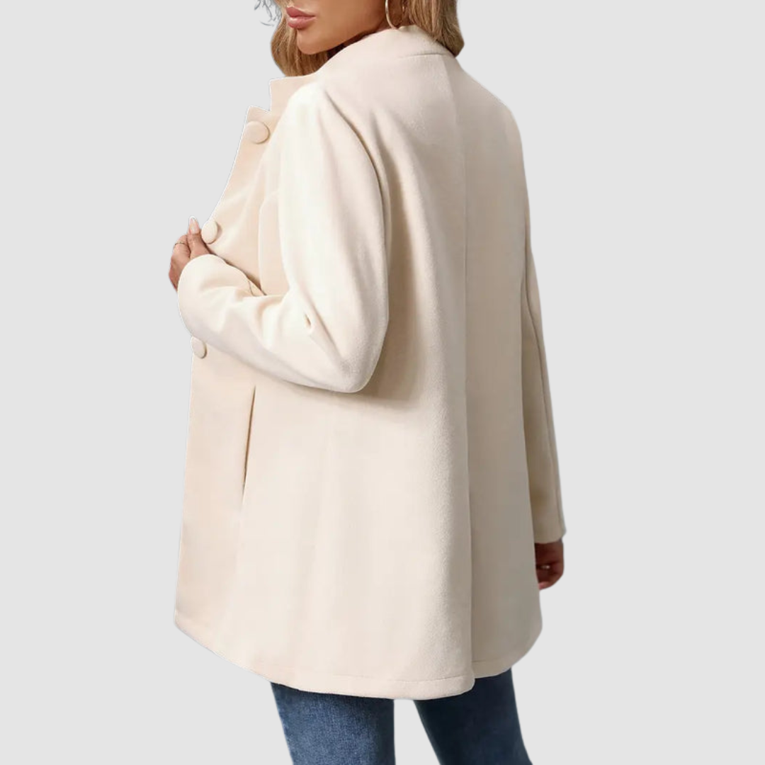 The Audrey - Collarless single-breasted car coat