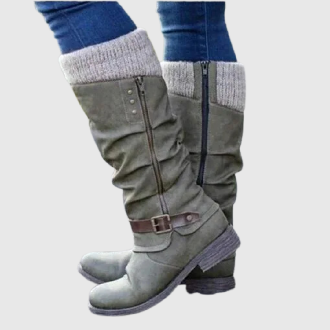 The Cosy - Slouchy knit cuff winter knee-high boots