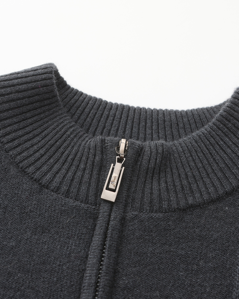 The Savile - Structured knit quarter-zip jumper