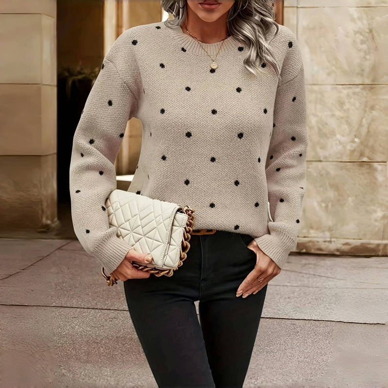 Esmee - Polka dot knit long sleeve jumper