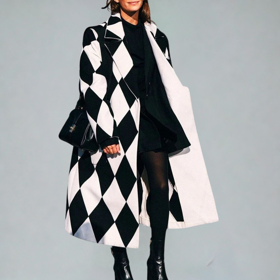 Evelyn - Artistic print oversized maxi coat