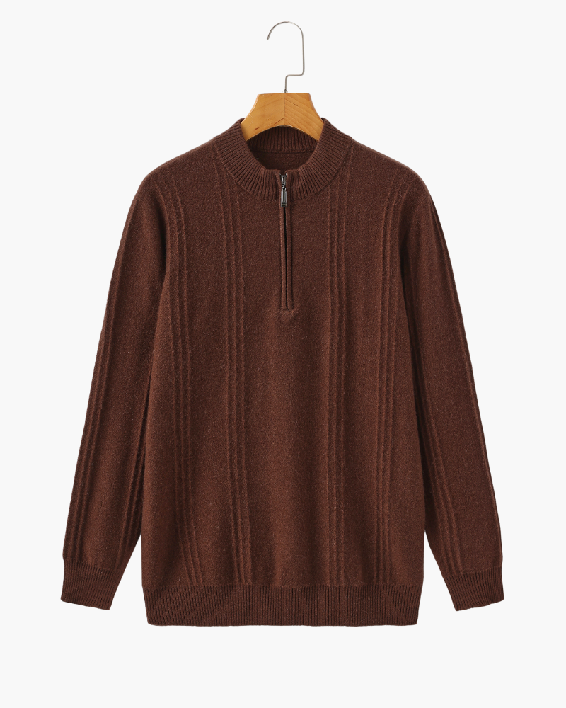 The Savile - Structured knit quarter-zip jumper