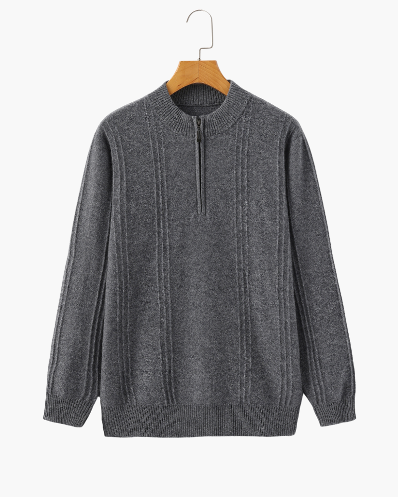 The Savile - Structured knit quarter-zip jumper