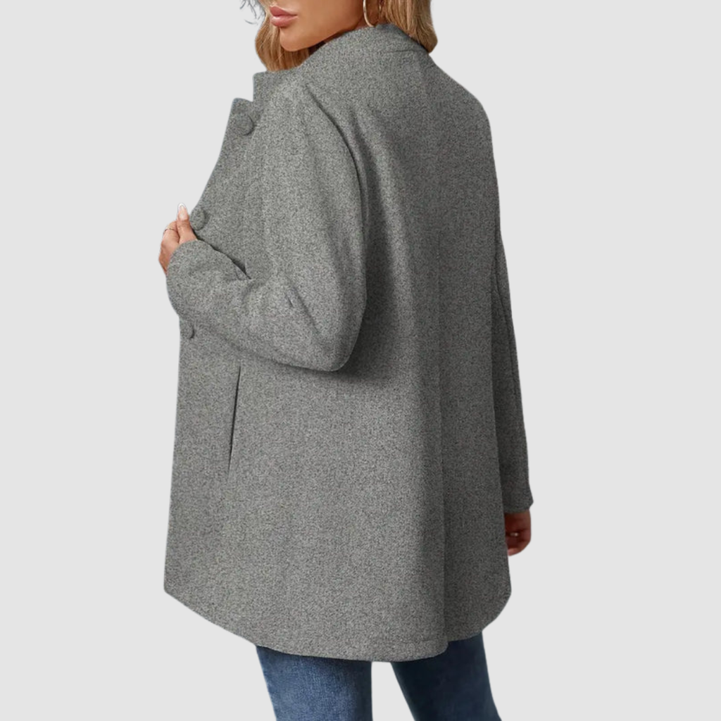 The Audrey - Collarless single-breasted car coat