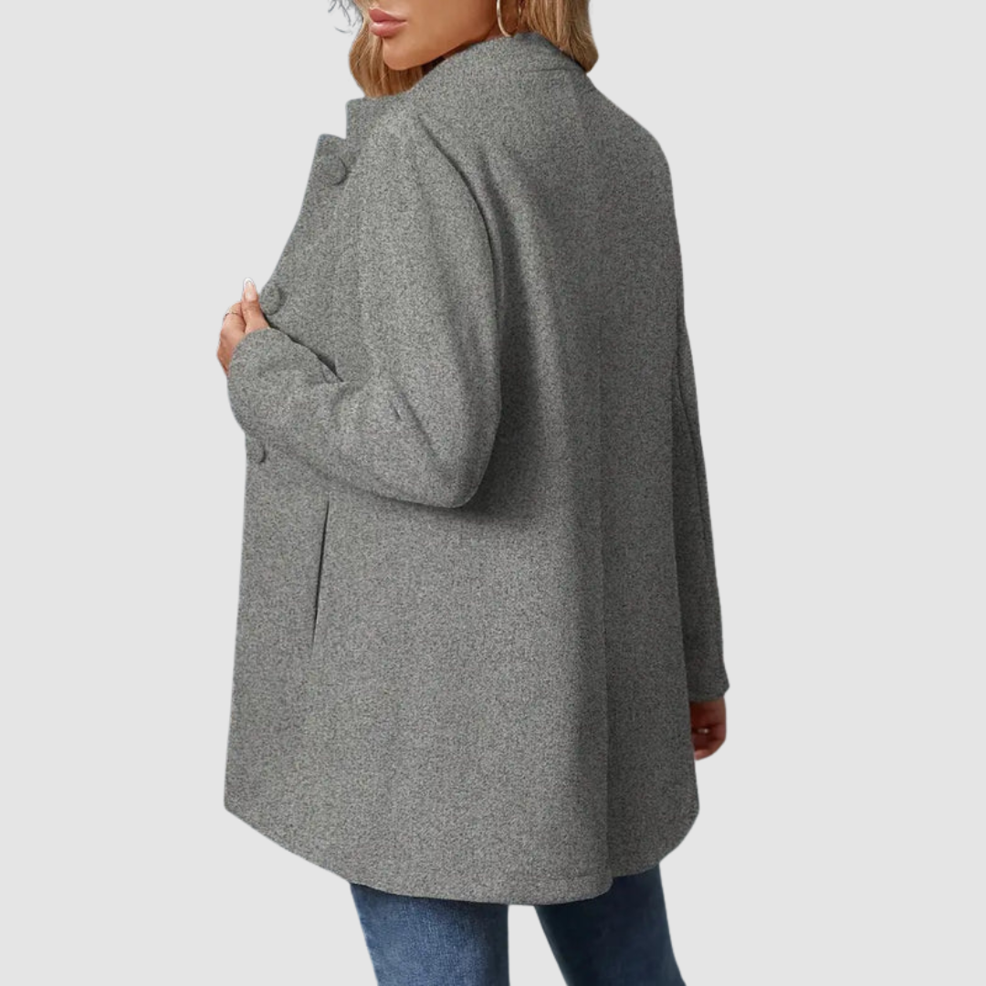 The Audrey - Collarless single-breasted car coat