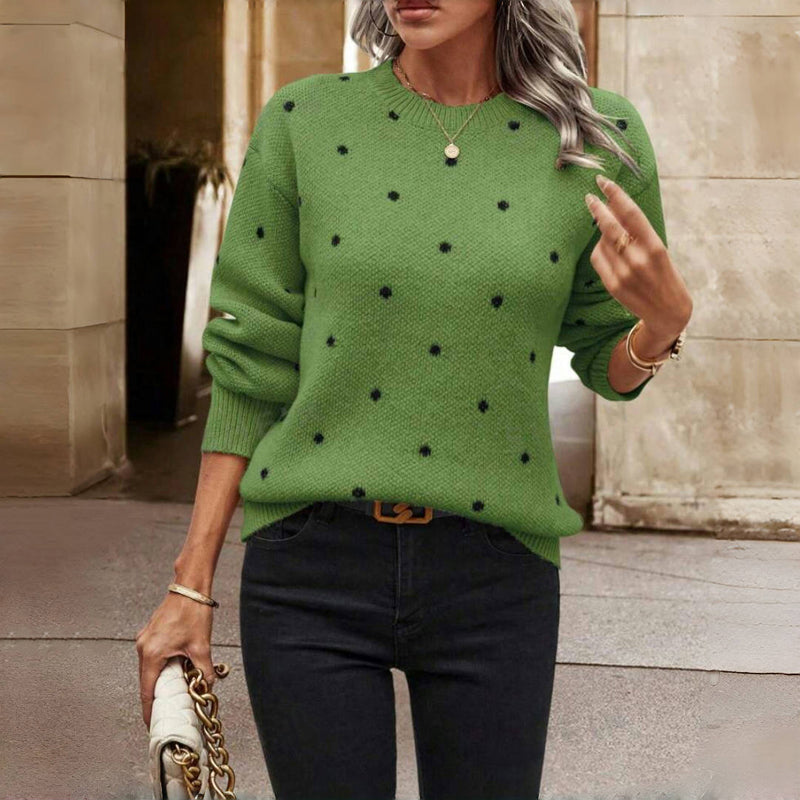 Esmee - Polka dot knit long sleeve jumper