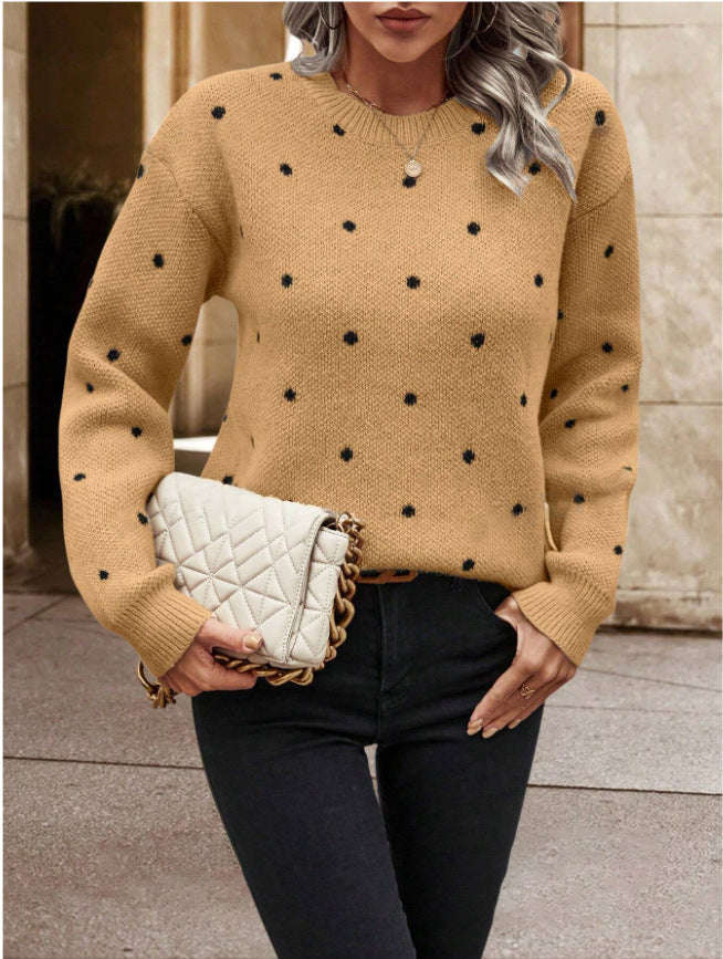 Esmee - Polka dot knit long sleeve jumper