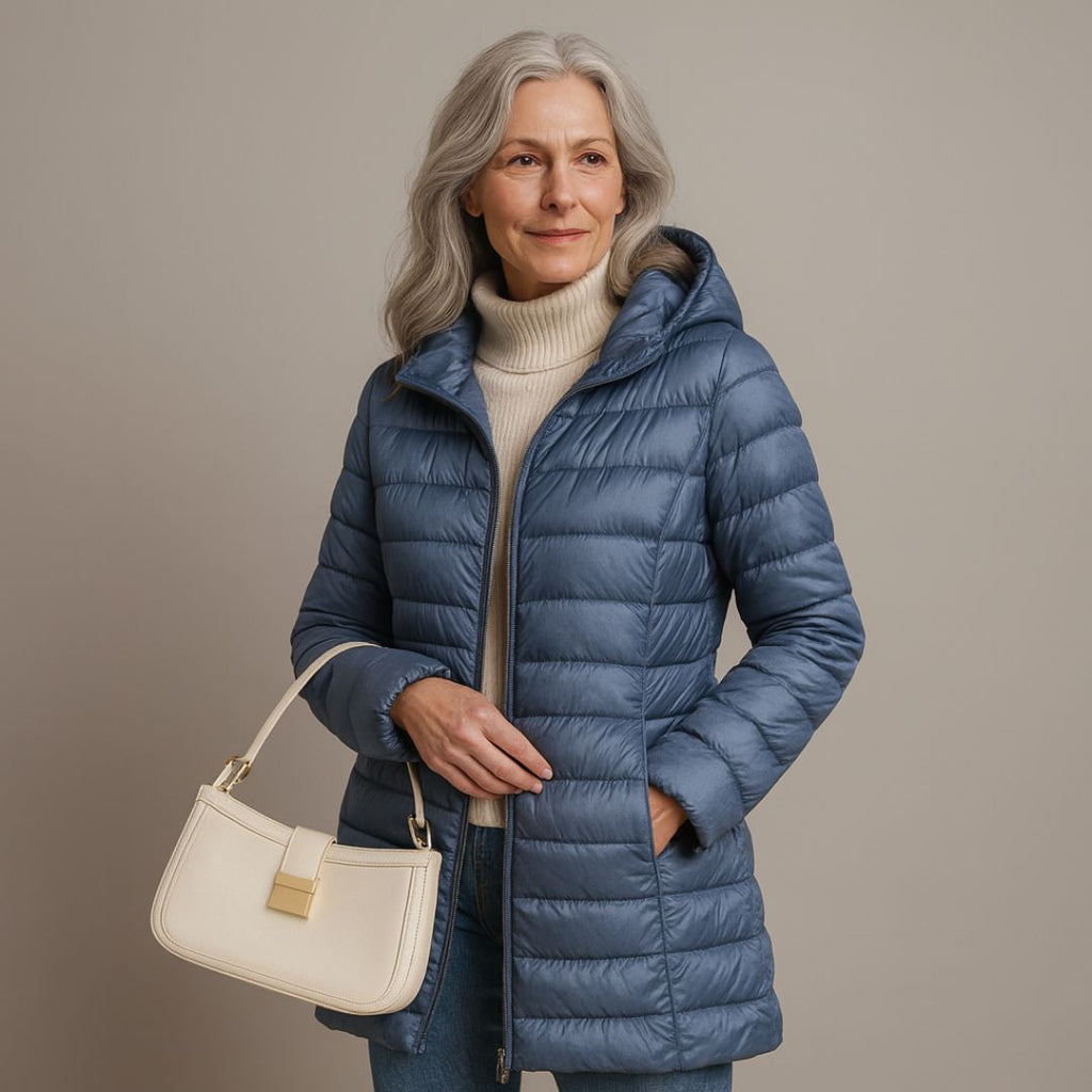 Aurora - Featherlight hooded midi puffer coat