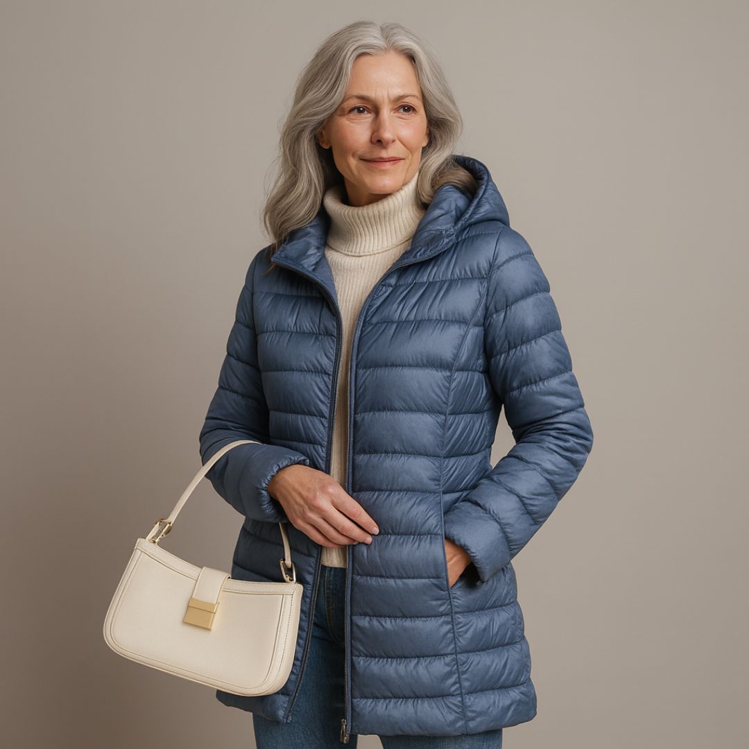 Aurora - Featherlight hooded midi puffer coat