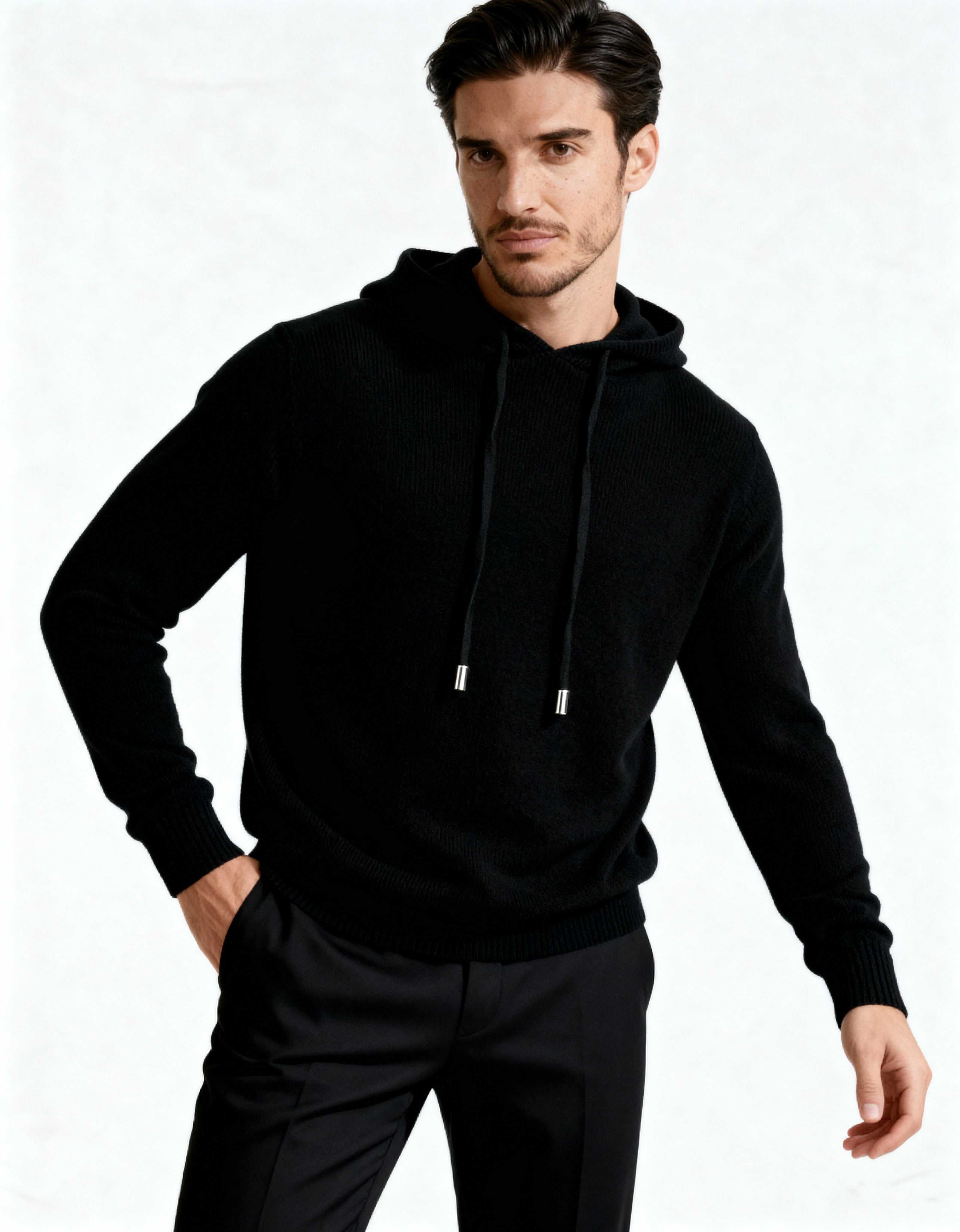 The Cashmere - Fine knit luxury hooded sweater