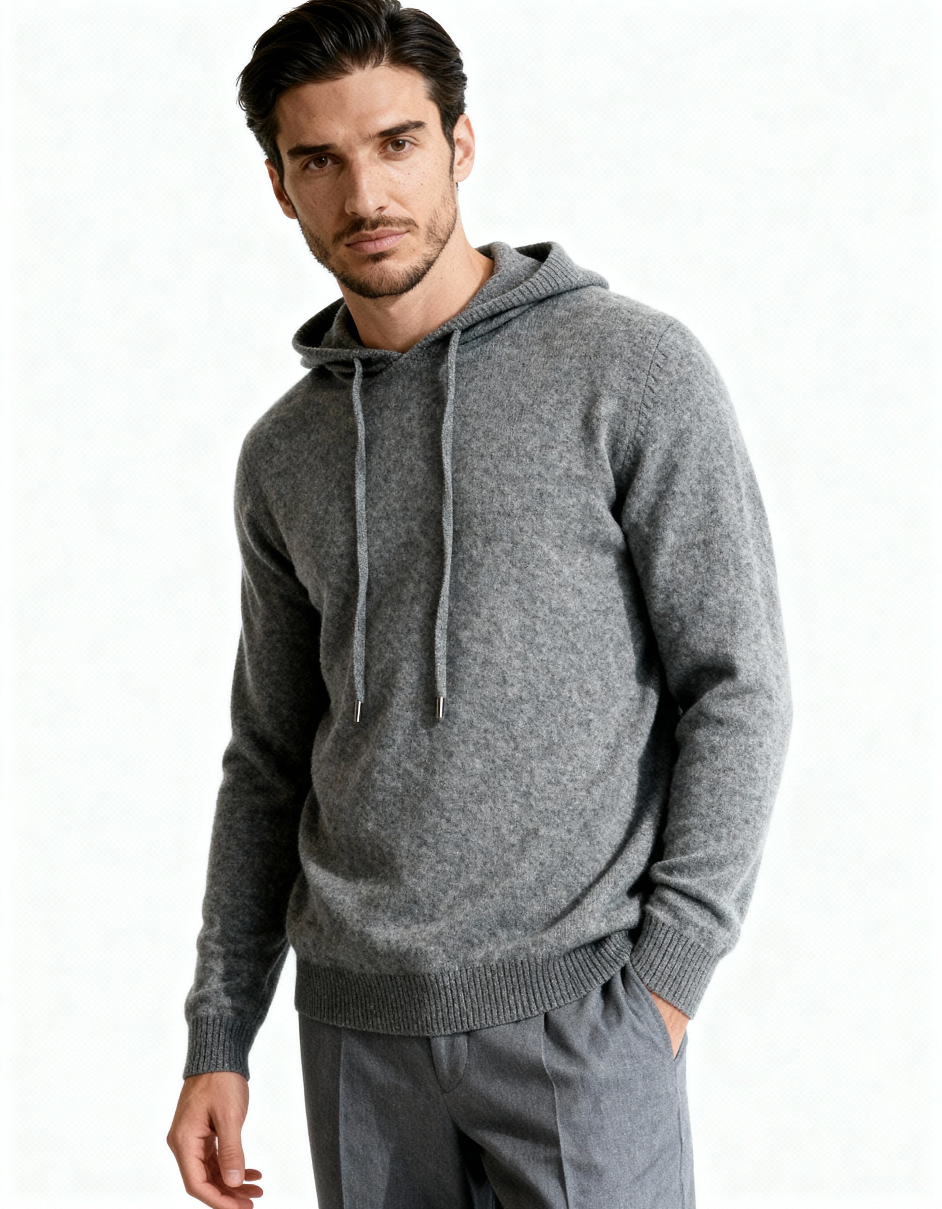 The Cashmere - Fine knit luxury hooded sweater