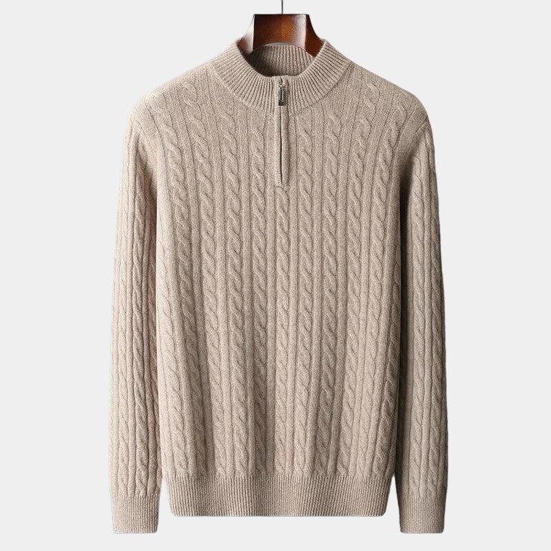 The Heritage Cable Knit Quarter-Zip Jumper