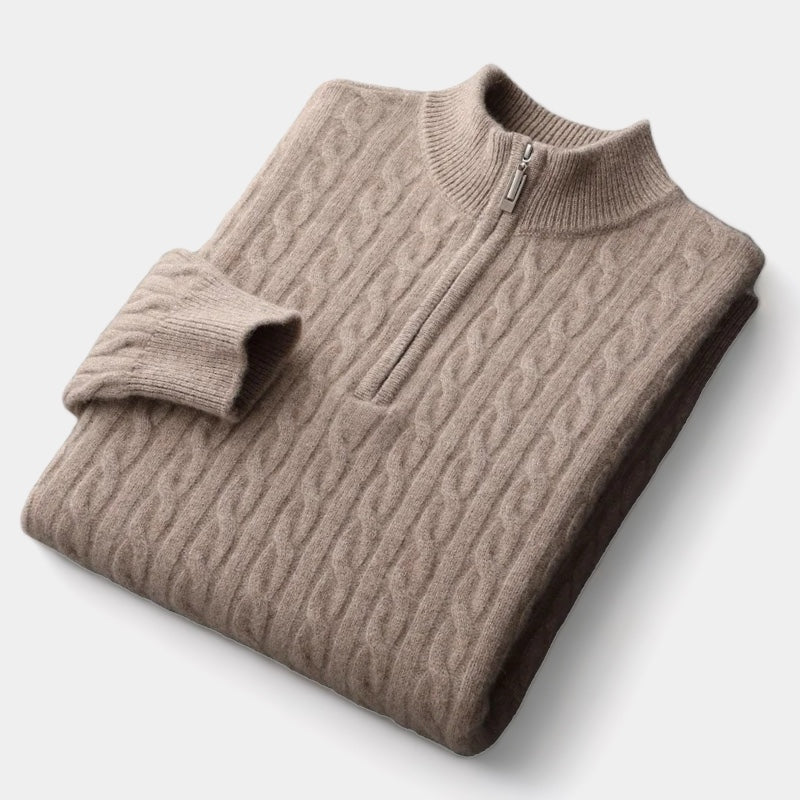 The Heritage Cable Knit Quarter-Zip Jumper