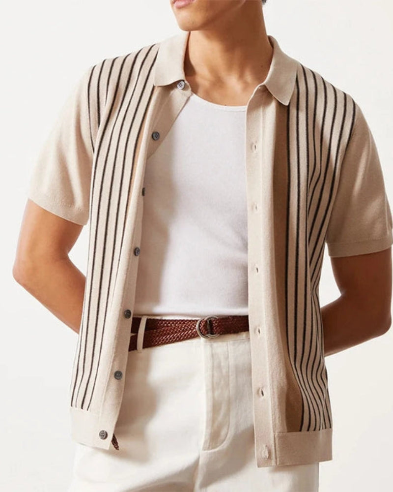 Monte Carlo stripe knit resort polo