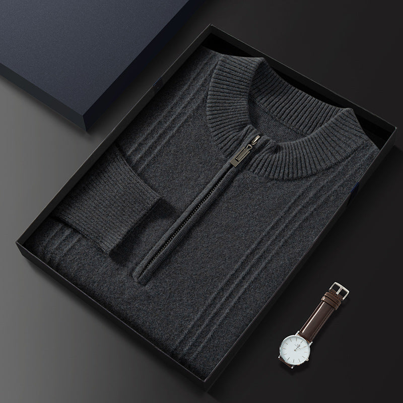 The Savile - Structured knit quarter-zip jumper
