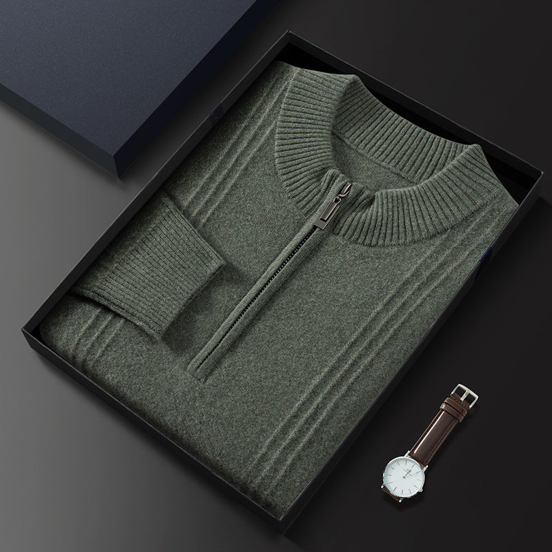 The Savile - Structured knit quarter-zip jumper