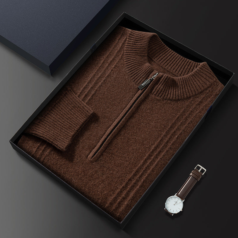 The Savile - Structured knit quarter-zip jumper