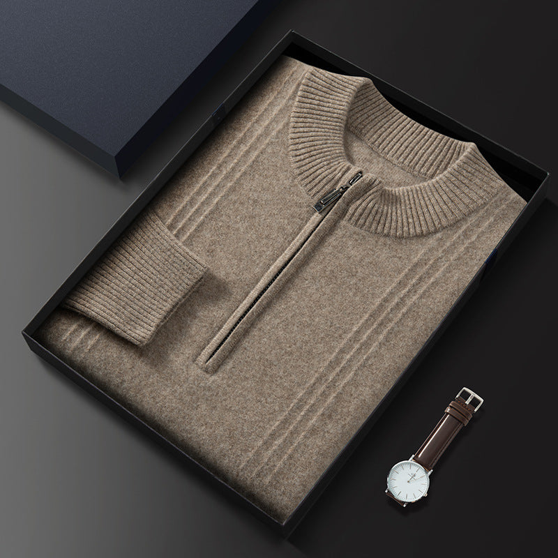 The Savile - Structured knit quarter-zip jumper