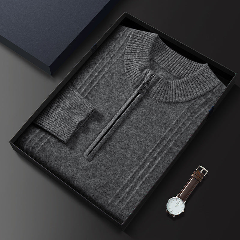 The Savile - Structured knit quarter-zip jumper