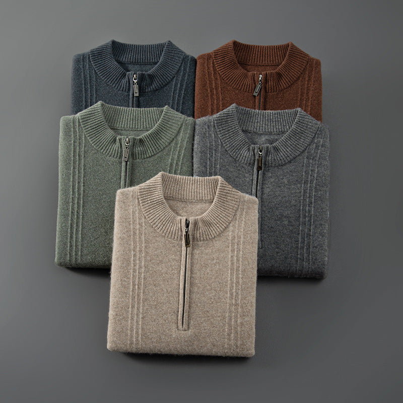 The Savile - Structured knit quarter-zip jumper