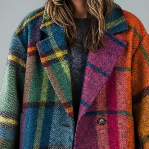 Evelyn - Artistic print oversized maxi coat