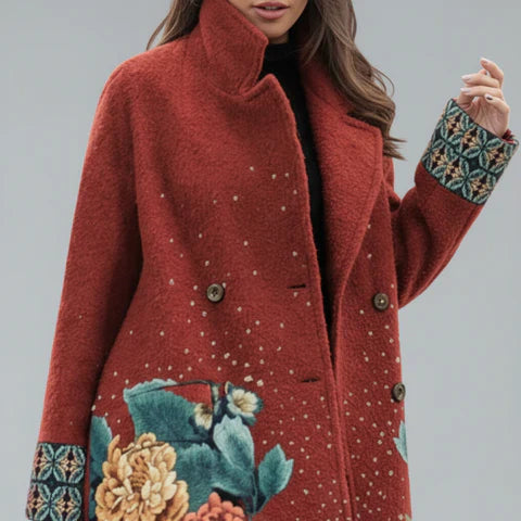 Evelyn - Artistic print oversized maxi coat