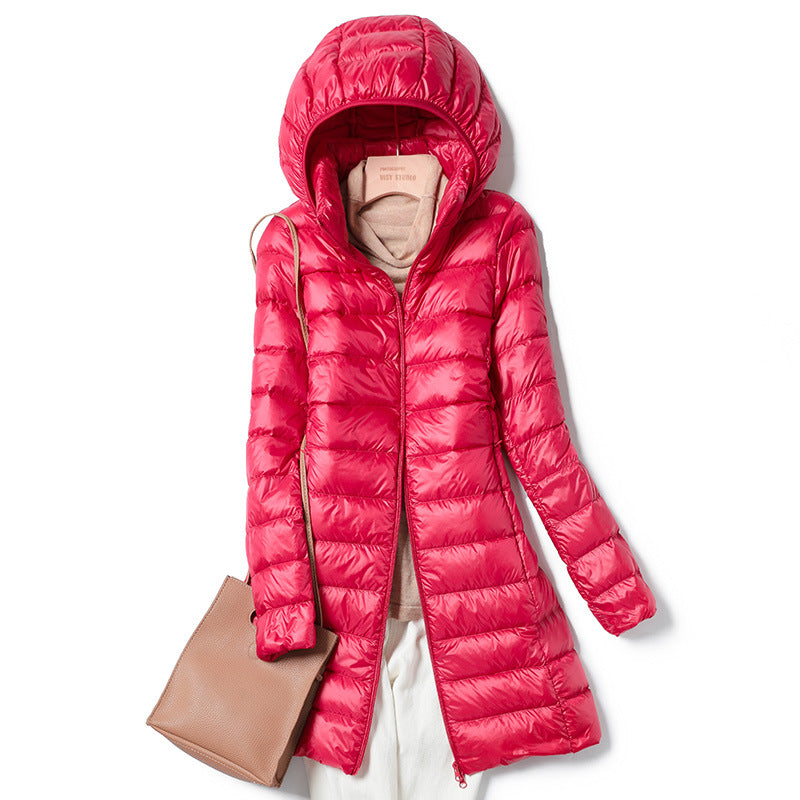 Aurora - Featherlight hooded midi puffer coat