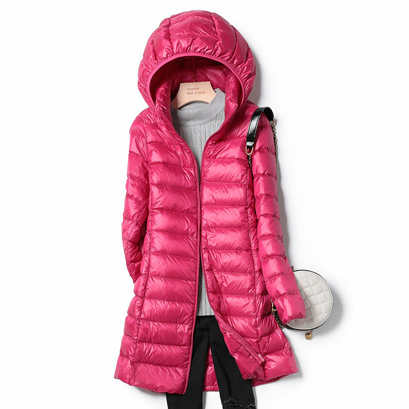 Aurora - Featherlight hooded midi puffer coat